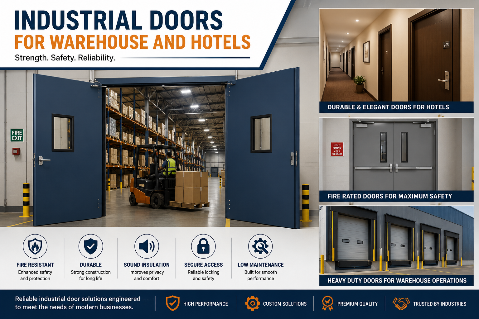 Industrial Doors for Warehouse and Hotels for Reliable Safety and Performance